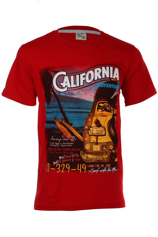 Męski bawełniany t-shirt z krótkim rękawem z napisem California