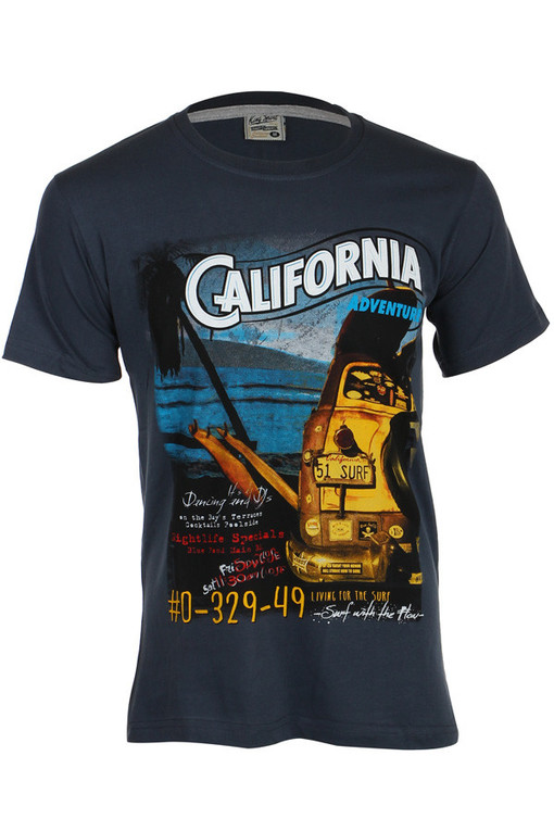 Męski bawełniany t-shirt z krótkim rękawem z napisem California