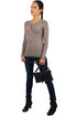 Sweter damski w podwójnym stylu z aplikacją z dżetów