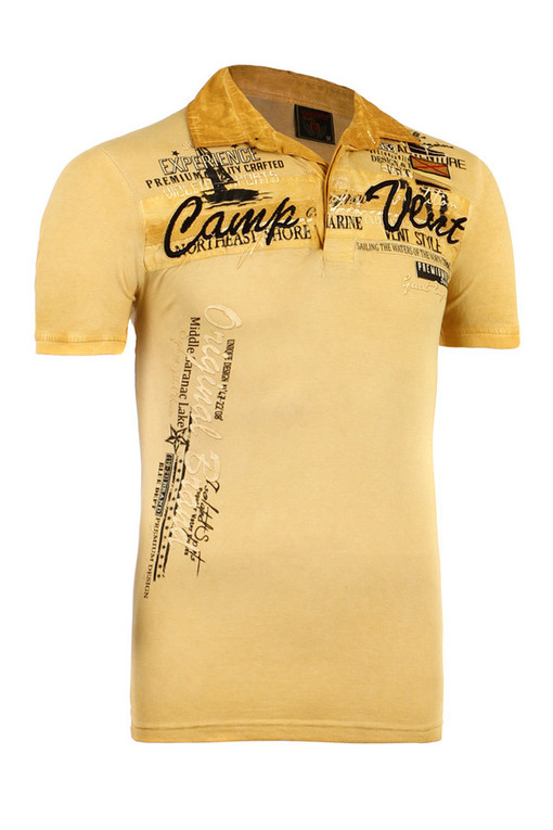 Męski t-shirt vintage z napisami i krótkim rękawem