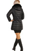 Czarna damska kurtka pikowana o dłuższym kroju