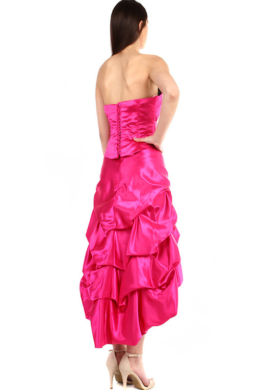 Damska różowa sukienka gorsetowa na studniówkę