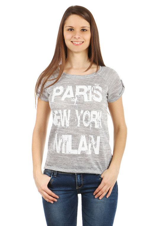 Damska koszulka meliert T-shirt Paris