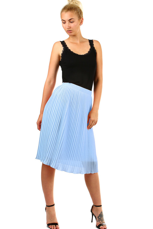 Damska plisowana spódnica midi z elastyczną talią