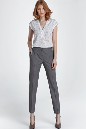 Spodnie biznesowe damskie monochromatyczny design zwężany krój nogawki normalna wygodna wysokość w talii dwie kieszenie