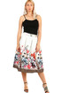 Damska plisowana półokrągła spódnica retro z kwiatowym nadrukiem