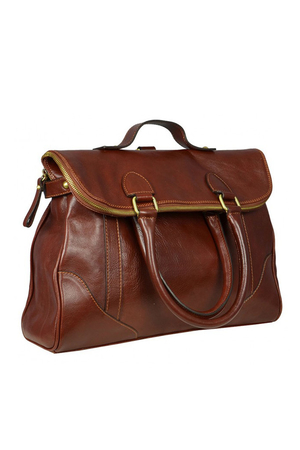 Vintage original unisex genuine leather bag Design Ponadczasowa full-grain leather briefcase - torba dla eleganckiej pani i