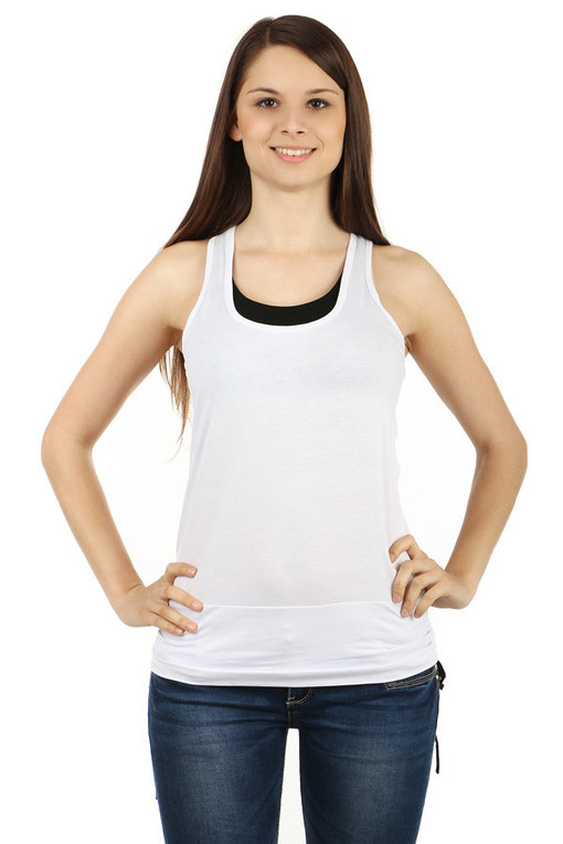 Damska koszulka fitness z bawełny w jednolitym kolorze