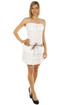 Krótka biała sukienka bez ramiączek