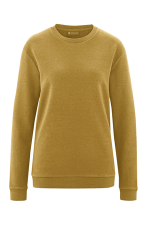 Bluza unisex z konopi i bawełny organicznej z kolekcji mody zrównoważonej HempAge. Materiały naturalne gładka dzianina
