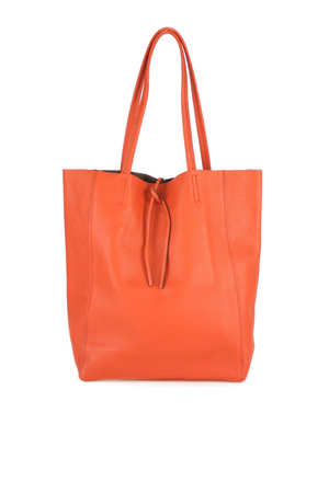 Damska torebka skórzana typu tote idealny na zakupy przez ramię i w dłoni wewnątrz wszyta mała torebka na niezbędne