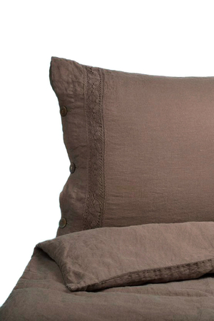 Romantyczna lniana poszewka na poduszkę dla zdrowych chwil odpoczynku i relaksu. materiał naturalny miękkie płótno,