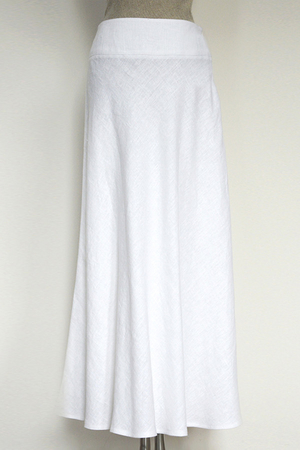 Piękna letnia spódnica maxi wykonana w 100% z lnu w jednolitym kolorze długa długość krój lekko w kształcie litery A
