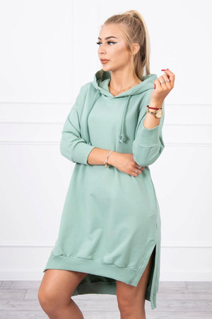 Oversize'owa długa damska bluza lub sukienka jednolity kolor wysoka zawartość bawełny wygodna długie rękawy kaptur