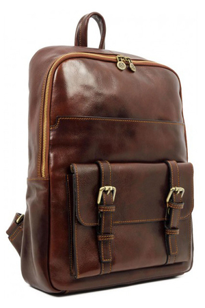 Duży skórzany plecak z luksusowej serii Premium. Wysokiej jakości włoski plecak odpowiedni dla kobiet i mężczyzn,
