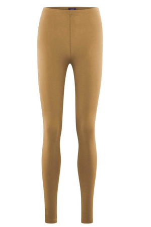 Długie legginsy damskie z bawełny organicznej niemieckiej marki LIVING CRAFTS klasyczny, wygodny krój jednolity kolor guma