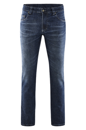 Męskie jeansy z konopi i bawełny organicznej niemieckiej marki HempAge wysoka talia klasyczny krój szlufki na pasek dwie
