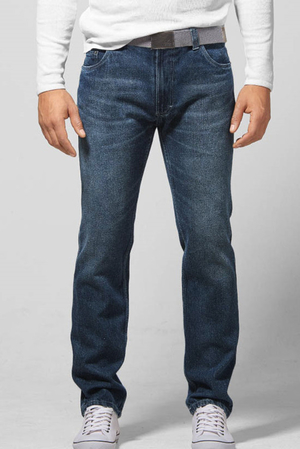 Męskie jeansy z konopi i bawełny organicznej niemieckiej marki HempAge wysoka talia klasyczny krój szlufki na pasek dwie