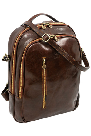 Duży skórzany plecak z luksusowej kolekcji Premium. Wysokiej jakości włoski plecak odpowiedni dla kobiet i mężczyzn,