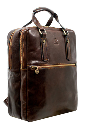 Duży skórzany plecak z luksusowej kolekcji Premium. Wysokiej jakości włoski plecak odpowiedni dla mężczyzn, którzy