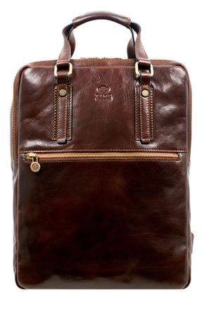 Duży skórzany plecak z luksusowej kolekcji Premium. Wysokiej jakości włoski plecak odpowiedni dla mężczyzn, którzy