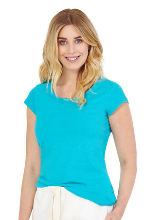 Koszulka konopna damska ECO Niemiecka marka HemPro Koszulka konopna i bio-bawełna antybakteryjna okrągły dekolt krótki