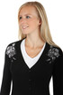 Długi sweter damski z przezroczystymi ramionami