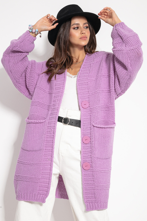 Wool oversized button-up sweater 100% wełna dostosowuje się do każdej sylwetki ukrywa niedoskonałości dłuższy fason