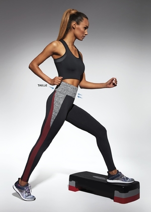 Kobiece długie legginsy fitness Bas Black - Extreme funkcjonalny materiał ARCHROMA zwiększona zdolność do odprowadzania