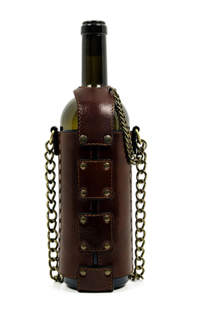 Niekonwencjonalna torba na wino dla niemal wszystkich rodzajów butelek wina z bydlęcej skóry Vachetta mocny pasek z