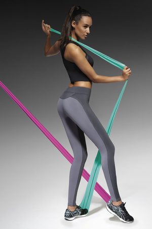 Funkcjonalne dwukolorowe legginsy długie z elastyczną szeroką talią całkowicie kryjące TechnologiaARCHROMA - odprowadza