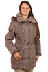 Damska zimowa kurtka pikowana z paskiem dla osób o pełnej figurze