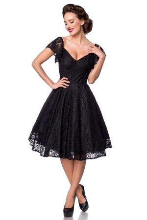 Belsira czarna luksusowa sukienka - najwyższa jakość monochromatyczna bawełniana podszewka głęboki dekolt w serduszko