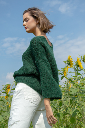 Slim smooth knit oversizowy sweter damski na każdy dzień monochromatyczny szeroko wycięty dekolt V można go zrzucić z