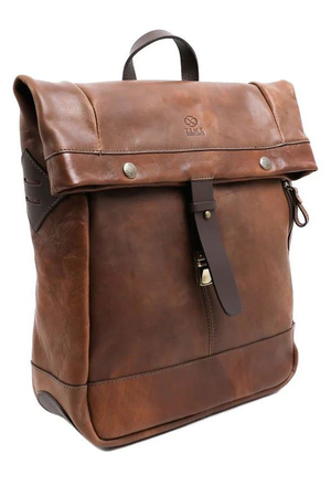 Premium quality leather roll-top backpack, handmade with love by Italian craftsmen bawełniana podszewka wewnętrzna
