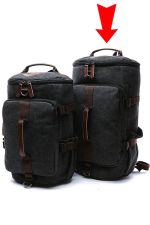Plecak + torba podróżna w jednym: wodoodporne płótno ze skórzanymi detalami można nosić w ręku, przez ramię i na