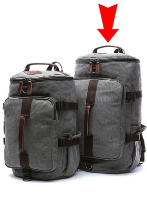 Plecak + torba podróżna w jednym: wodoodporne płótno ze skórzanymi detalami można nosić w ręku, przez ramię i na