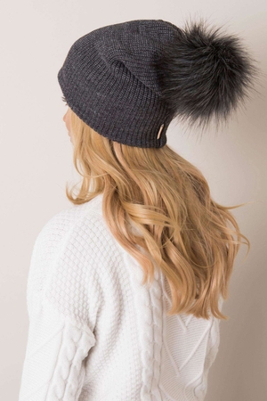 Ciepła czapka damska na zimę monochromatyczna pompon ze sztucznego futra dwuwarstwowa dzianina przyjemny, miękki materiał