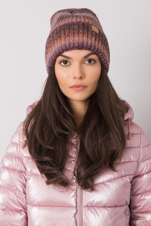 Ciepła czapka damska na zimę brim z elastyczną gumką styl combre z domieszką wełny przyjemny, miękki materiał ciepły